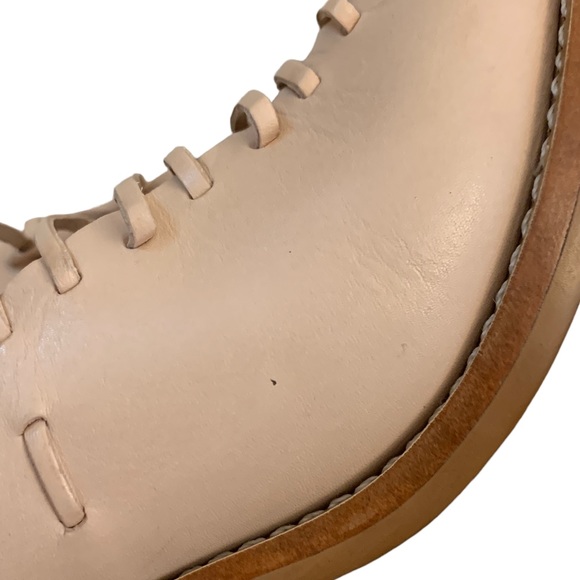 J. Crew Marlow Huarache Mule Heel Sandals Leather Light Blush Pink NEW - Picture 7 of 9